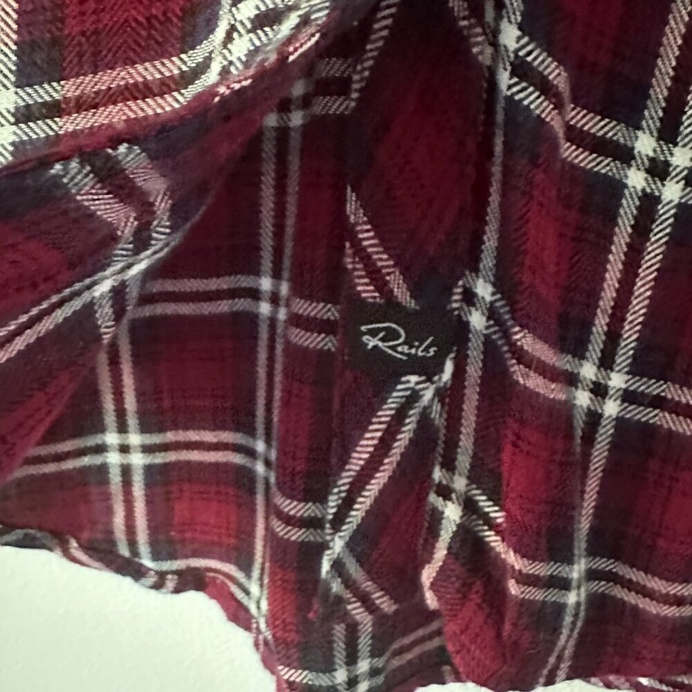 Rails Hunter Button Down Indigo Raspberry - Picture 8 of 13